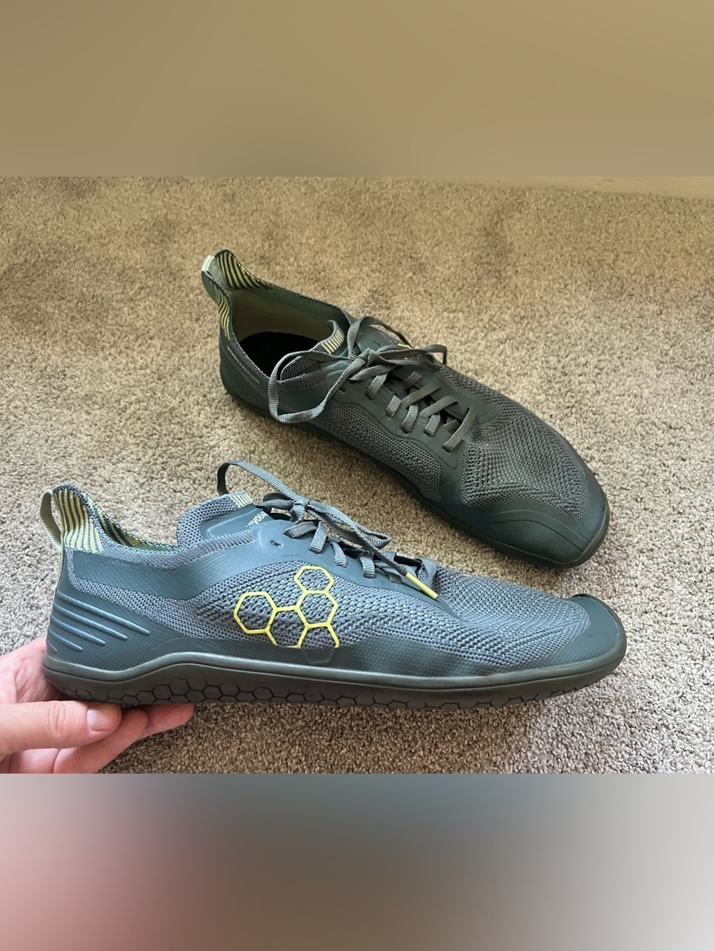 VivoBarefoot Men's 48 Geo Racer Knit Barefoot Sneakers 302054-07 Balsam Green